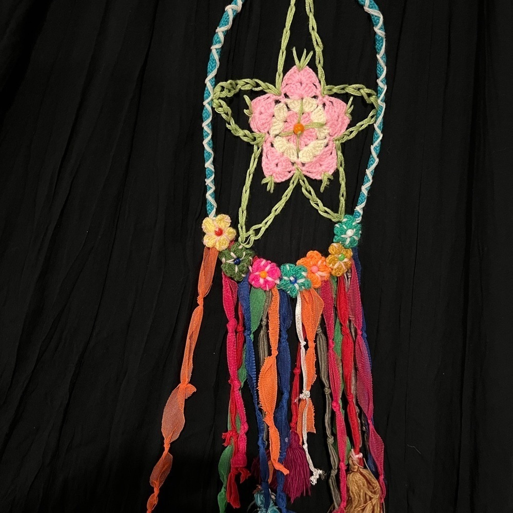Butik Yazma Black Embroidered Dream Catcher Maxi Tiered Dress Boho Festival READ - Picture 3 of 6